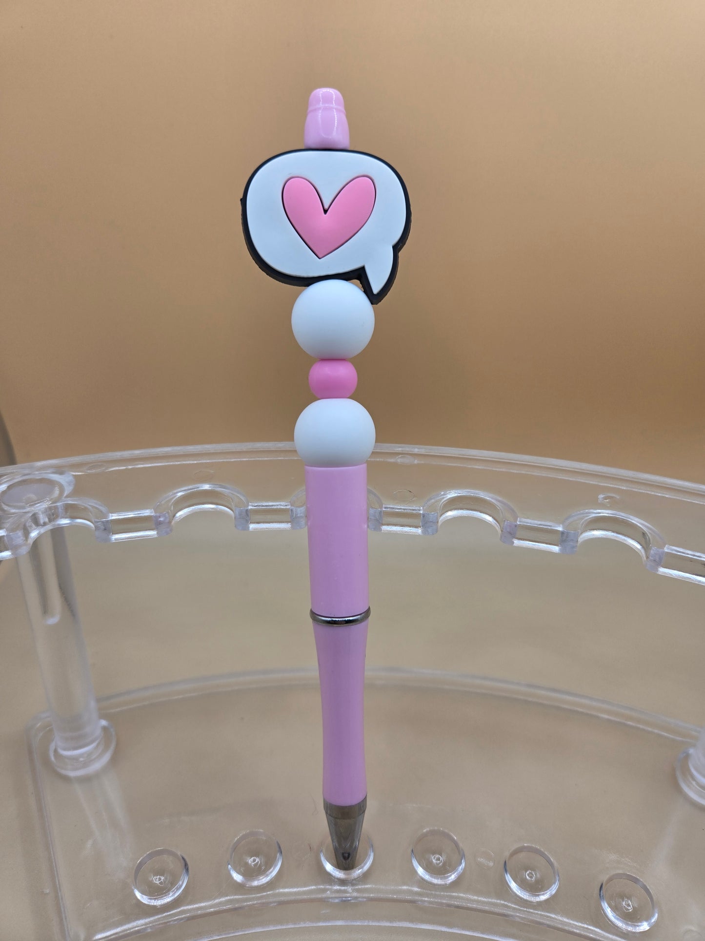 Message Heart Beaded Pen