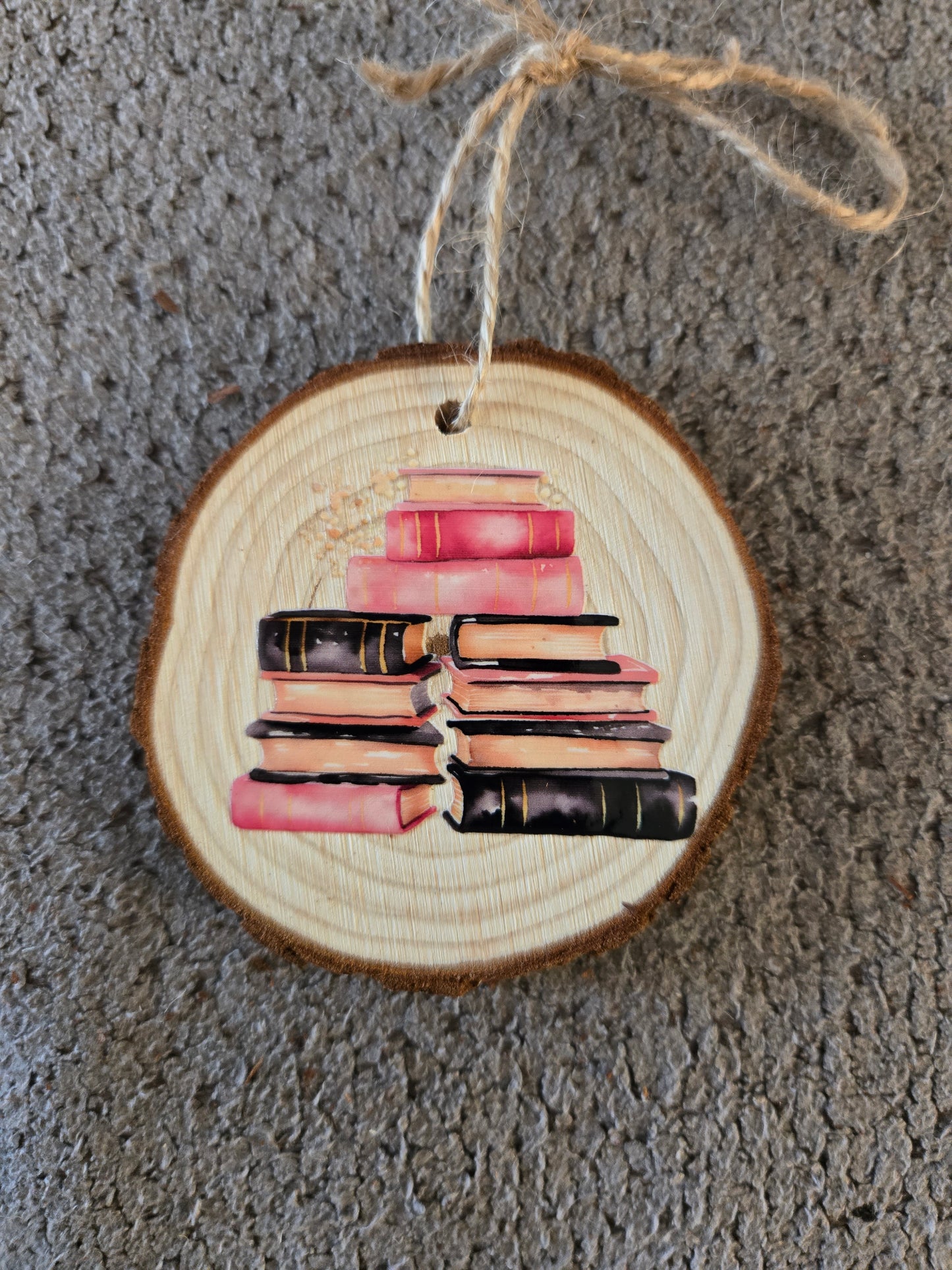 Wooden Bookish Ornament 3