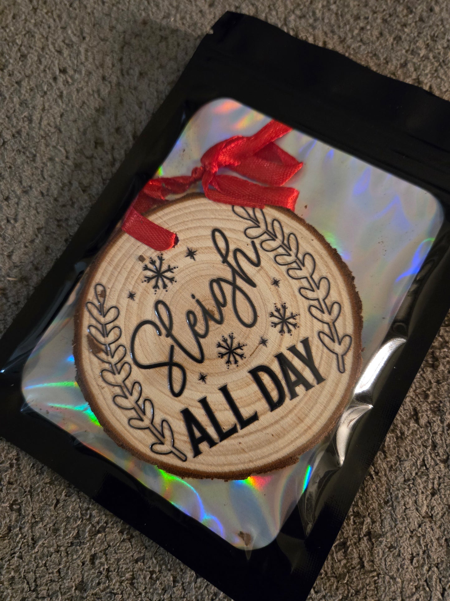 Wooden Sleigh All Day Ornament