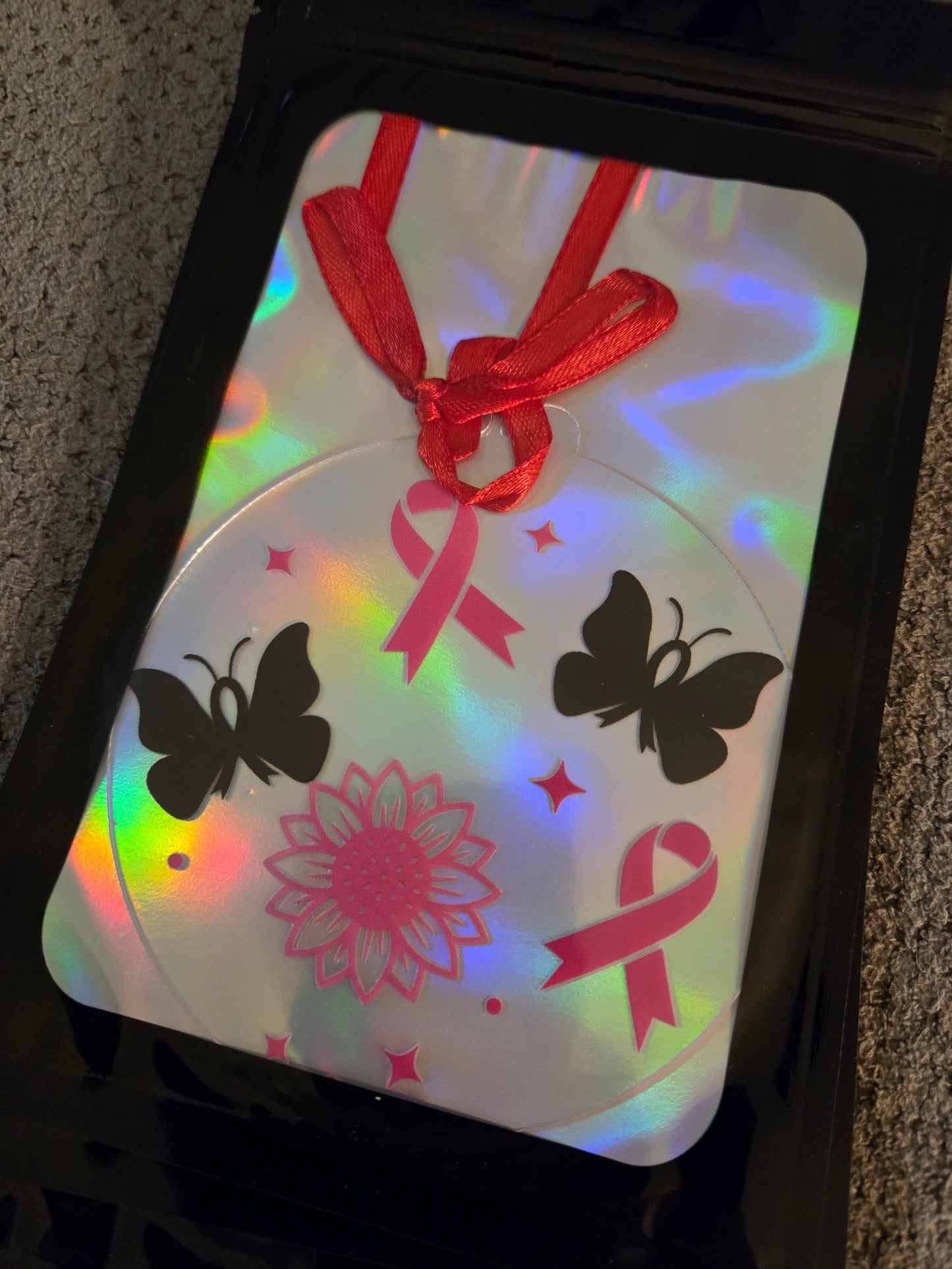 Breast Cancer Awareness Butterflies 4 inch Ornament