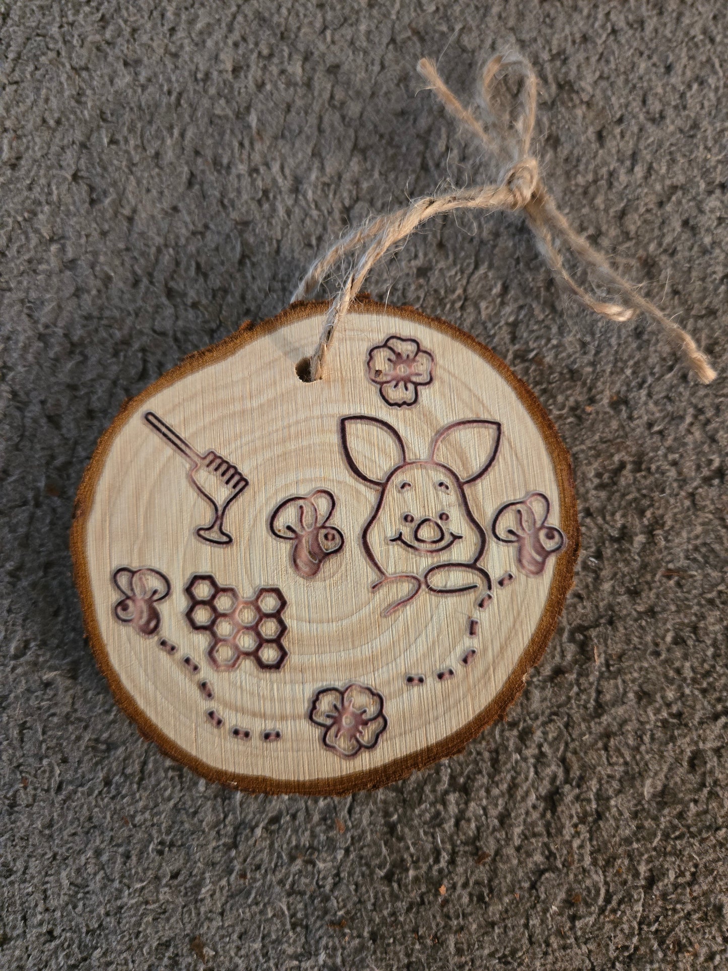 Wooden Winnie the Pooh and Piglet Ornament