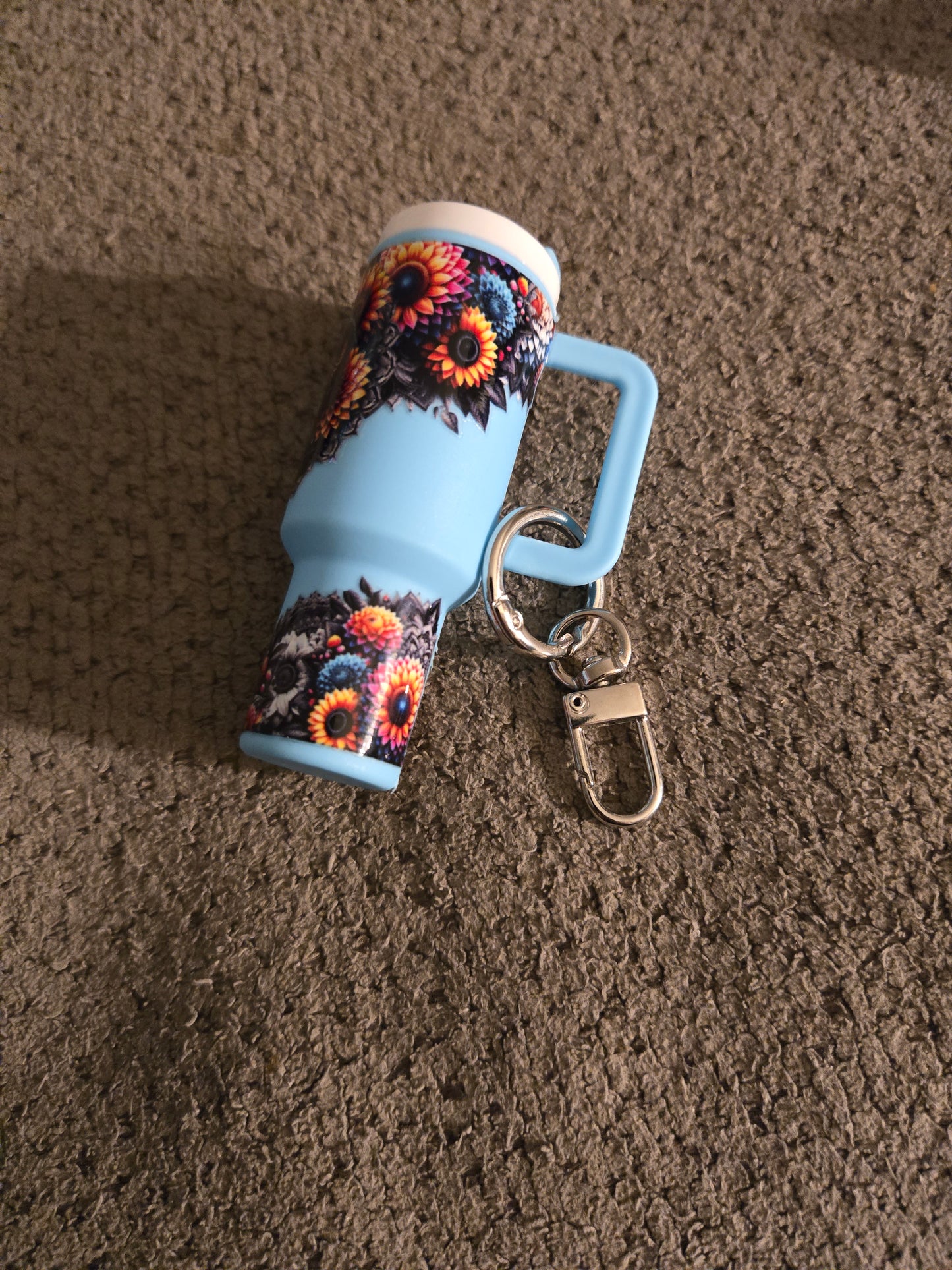 Mini Stanley Keychain Flower Skull