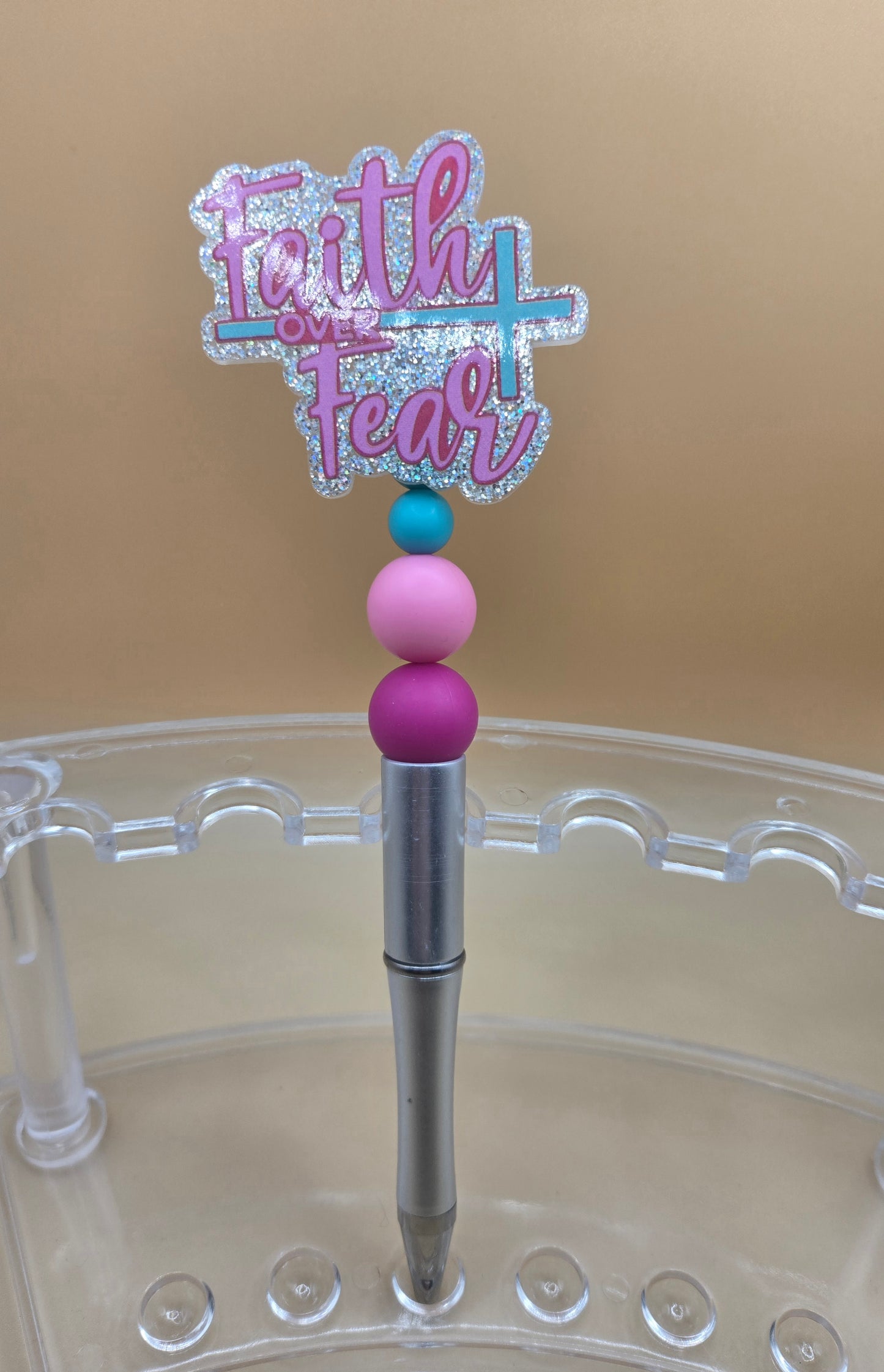 Faith Over Fear 2 Beaded Pen