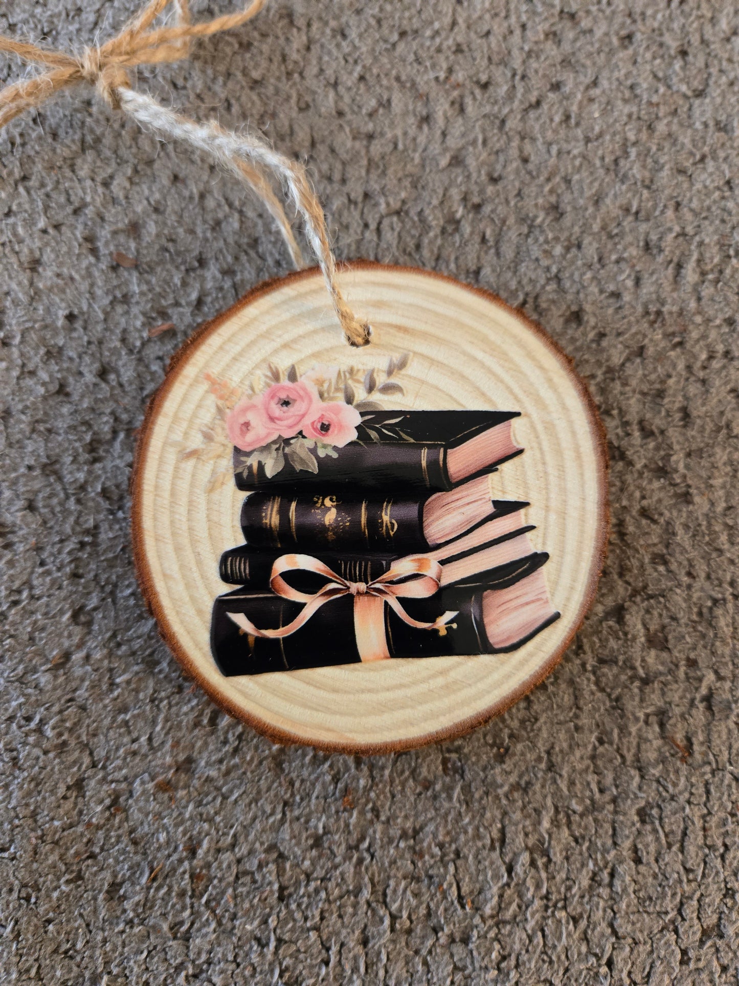 Wooden Bookish Ornament 2