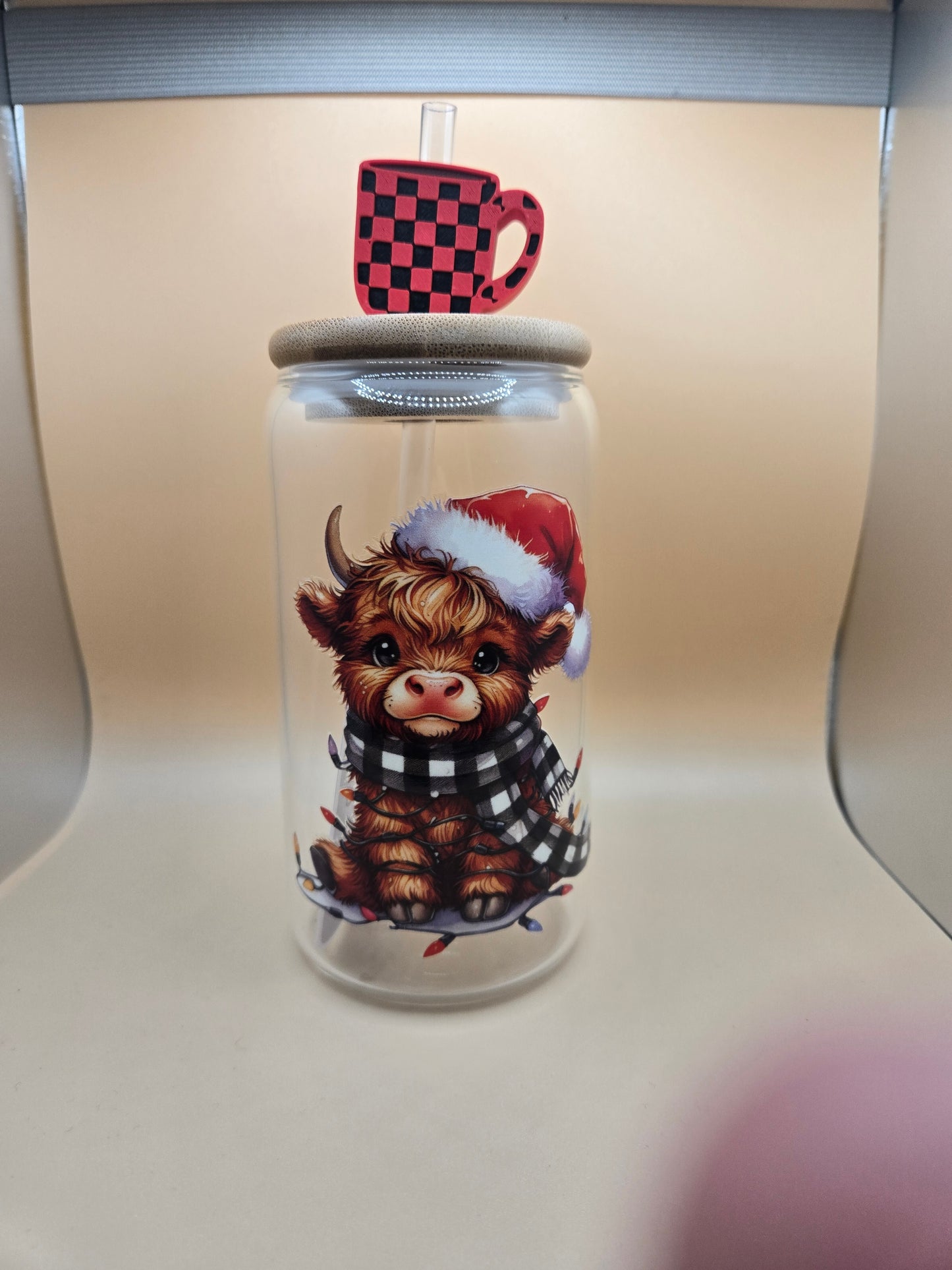 Holiday Higland Cow with Topper