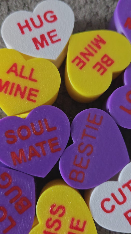 Small Candy Hearts Straw Topper