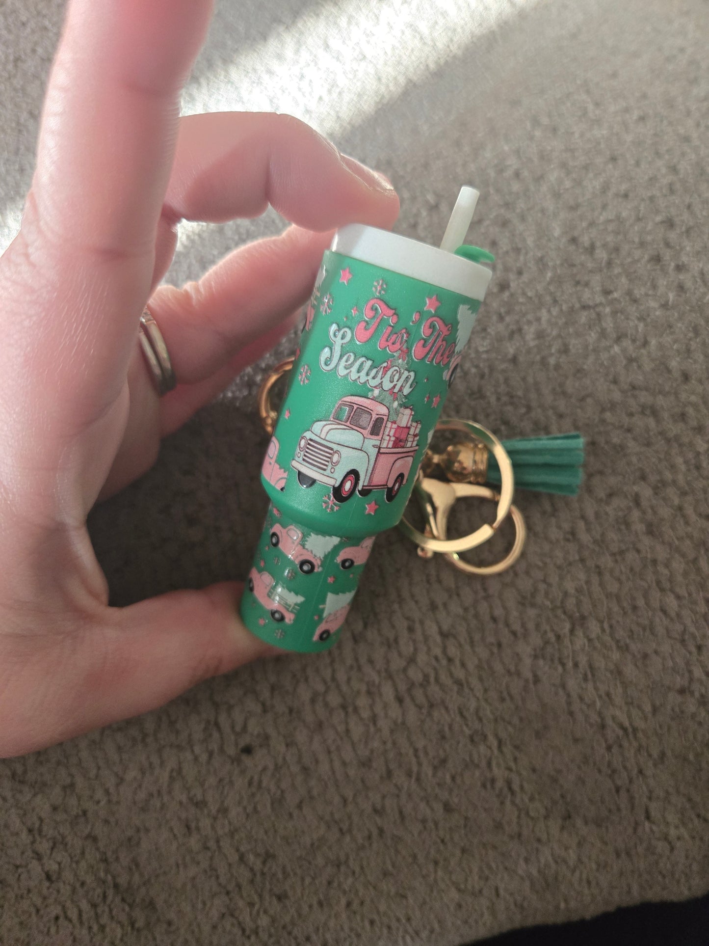 Mini Stanley Keychain Tis the Season Truck