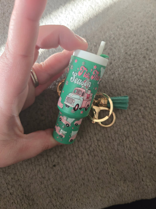 Mini Stanley Keychain Tis the Season Truck