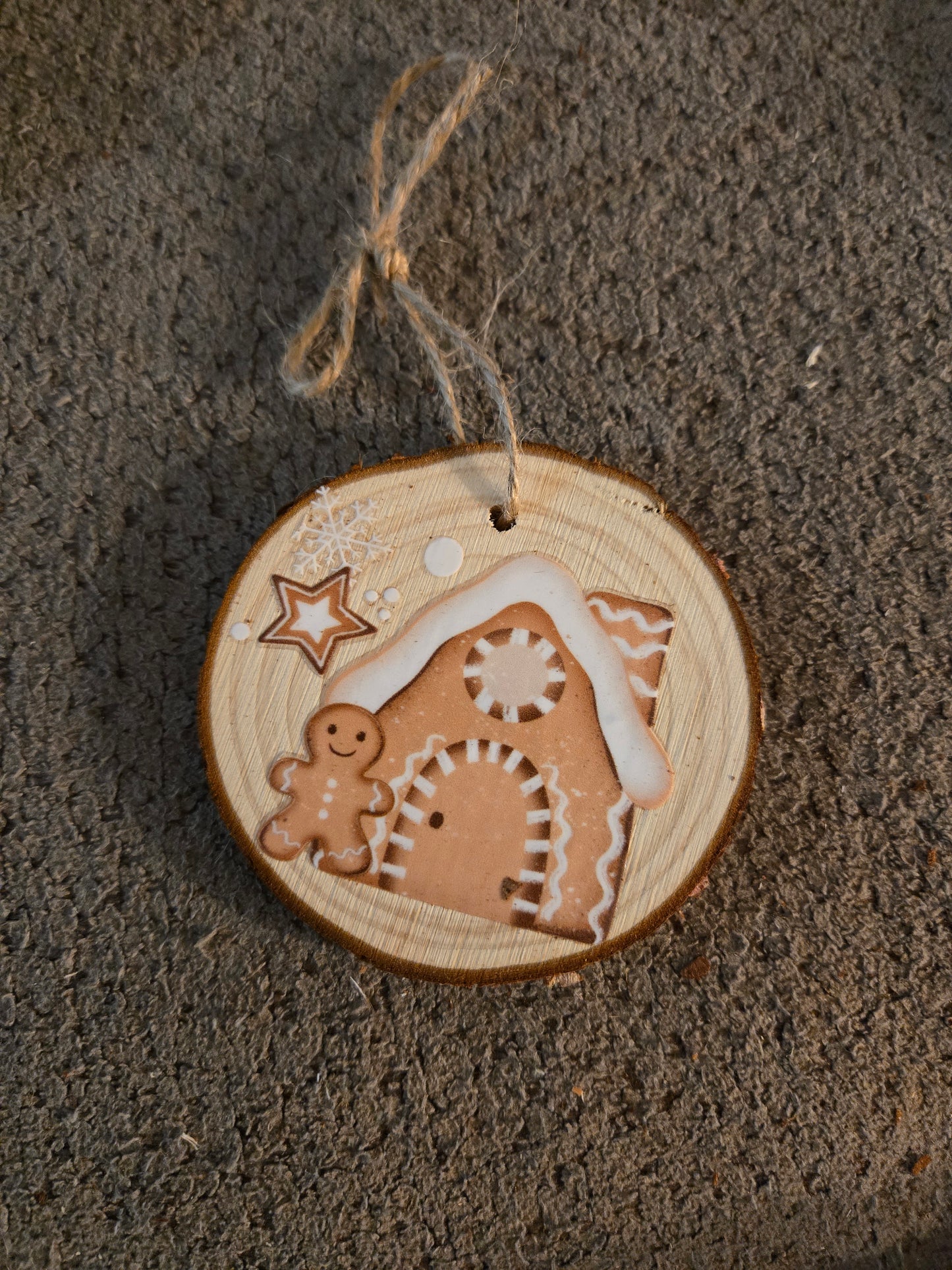 Wooden Gingerbread House Ornament