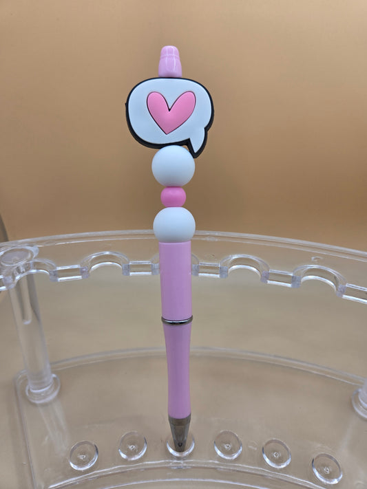 Message Heart Beaded Pen