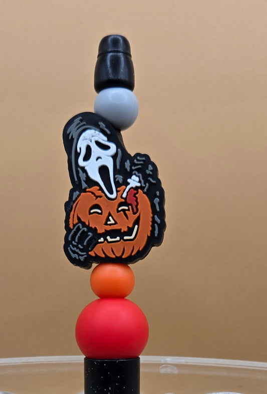 Ghostface and Pumpkin Beaded Pen