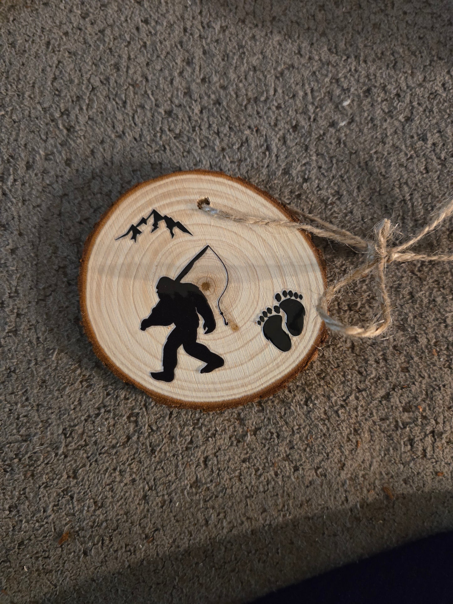 Wooden Bigfoot Ornament 2