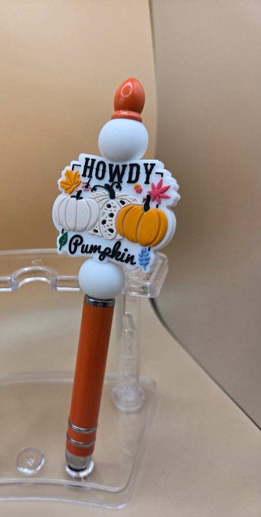 Howdy Pumpkin Pen/Stylus Beaded Pen