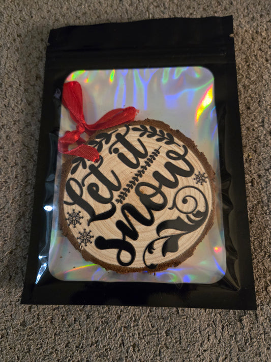 Wooden Let it Snow Ornament