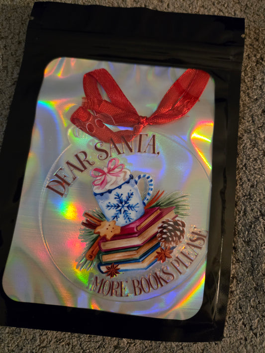 More Books Please 3 inch Ornament
