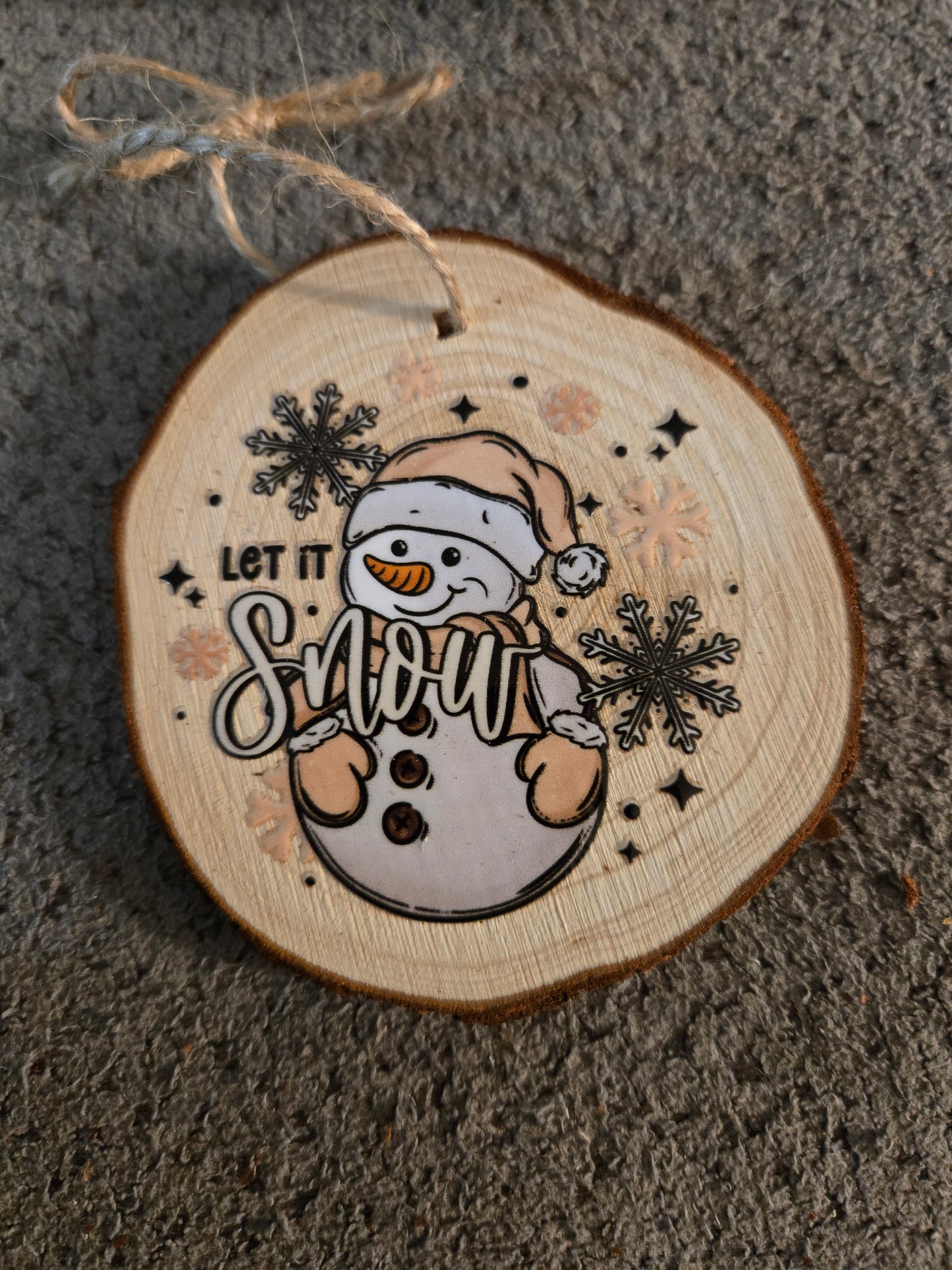 Wooden Snowman Ornament