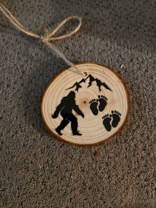 Wooden Bigfoot Ornament 2