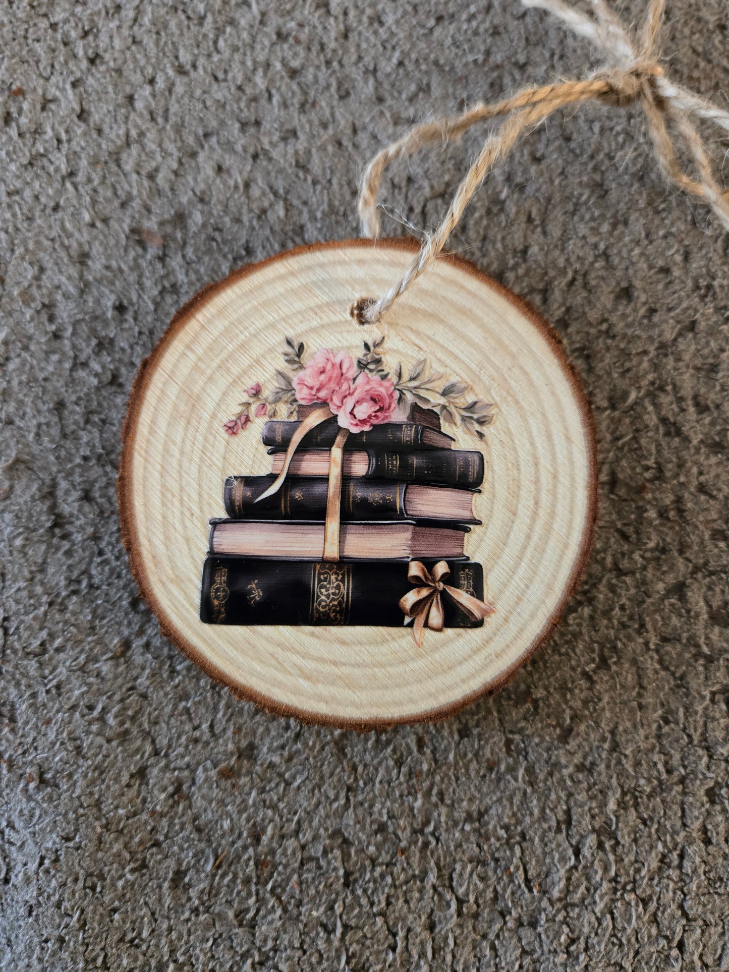 Wooden Bookish Ornament 2