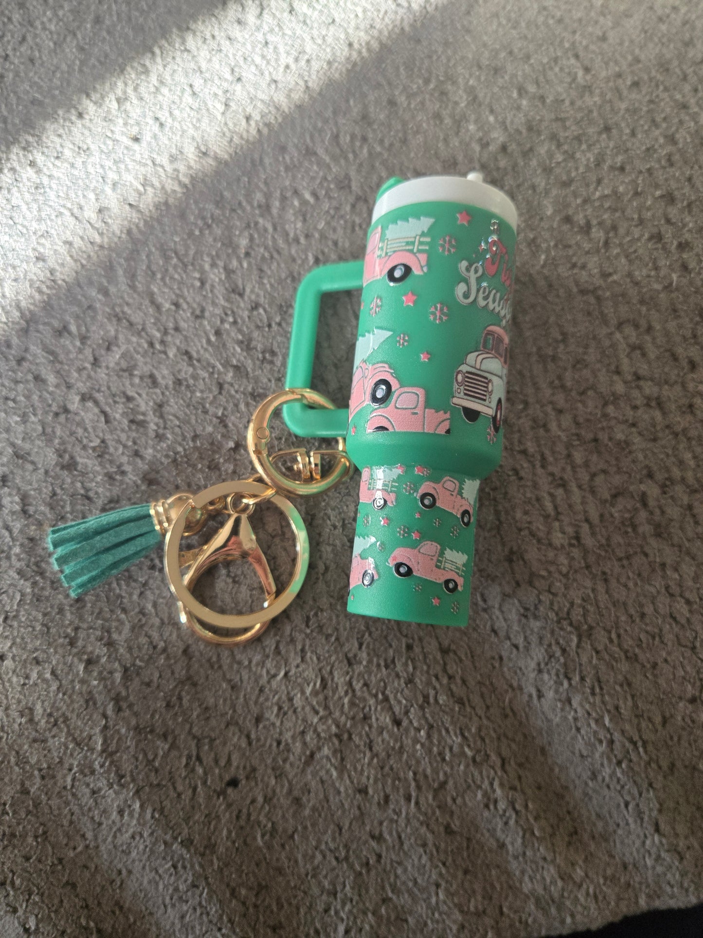 Mini Stanley Keychain Tis the Season Truck