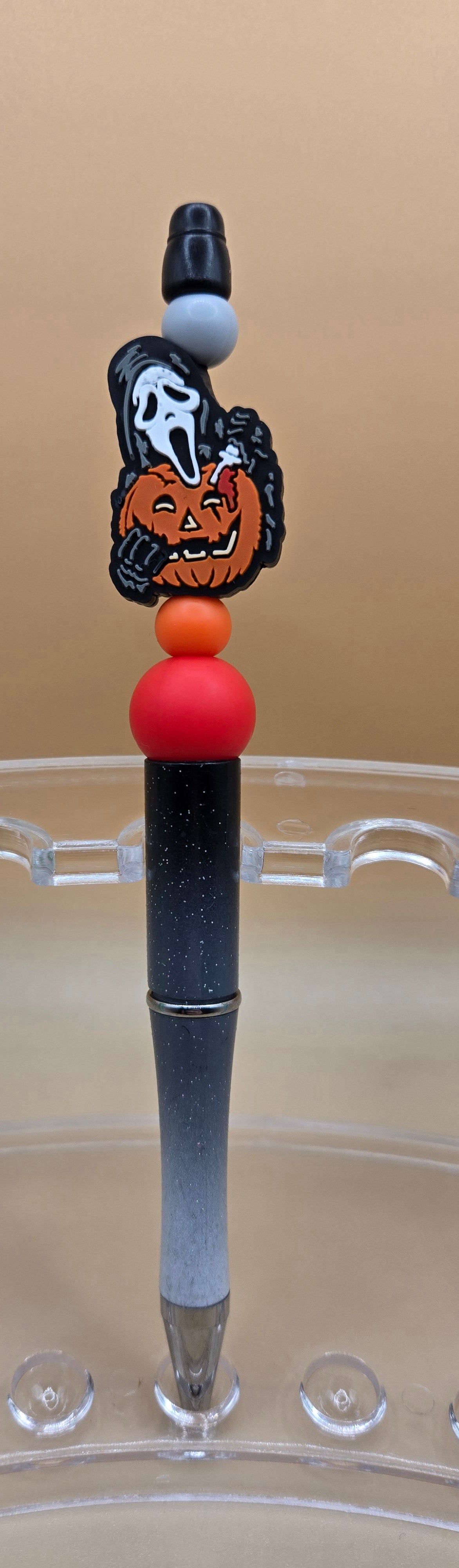 Ghostface and Pumpkin Beaded Pen