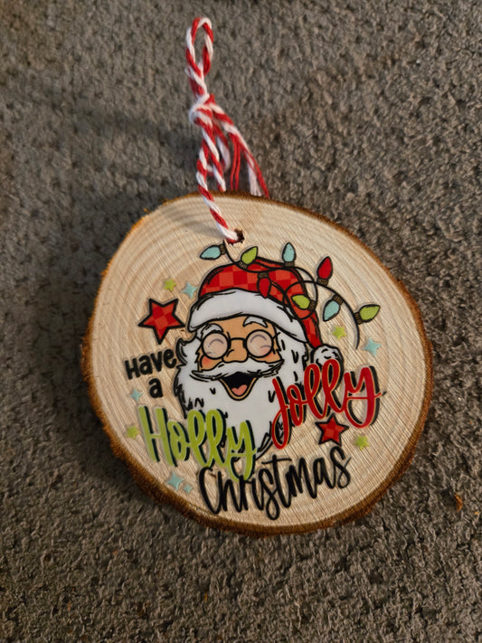 Wooden Jolly Santa