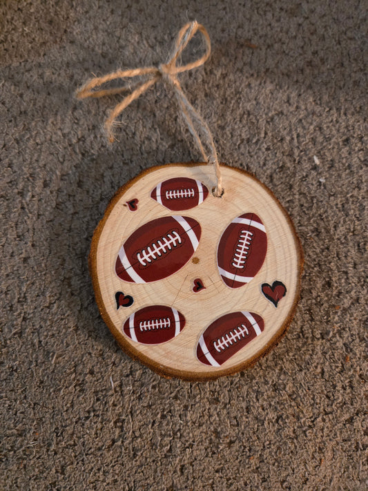 Wooden Football Ornament