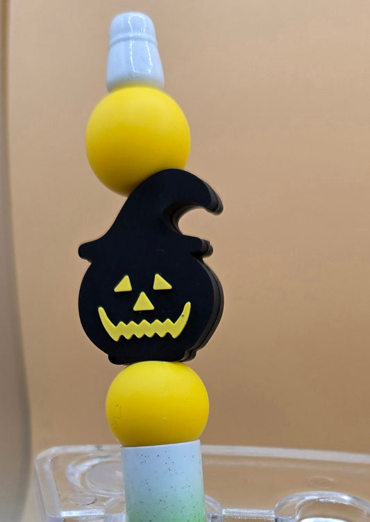 Smiley Pumpkin Beaded Pen