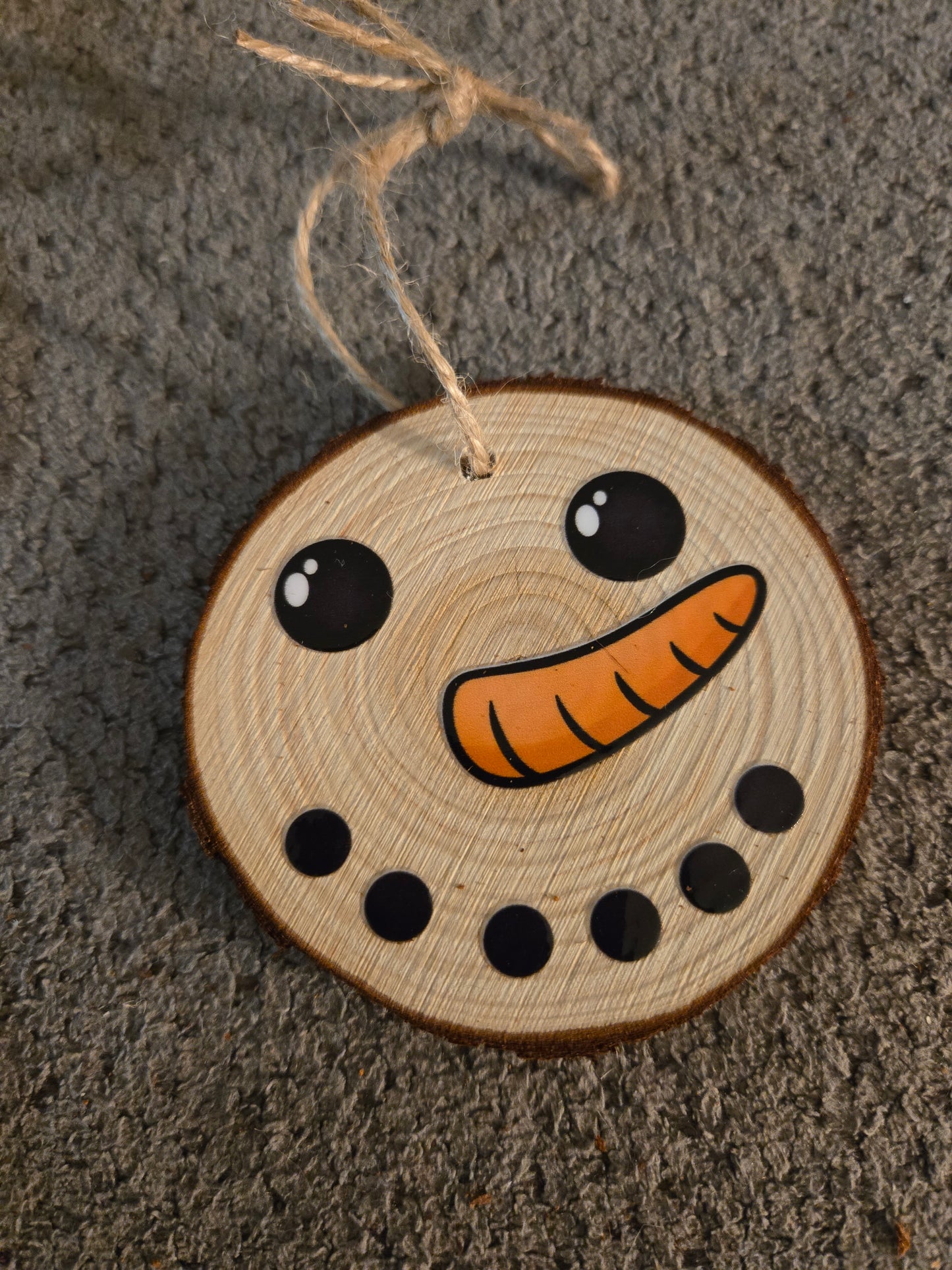 Wooden Snowman Ornament