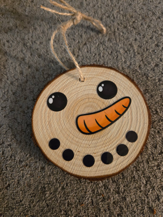 Wooden Snowman Ornament