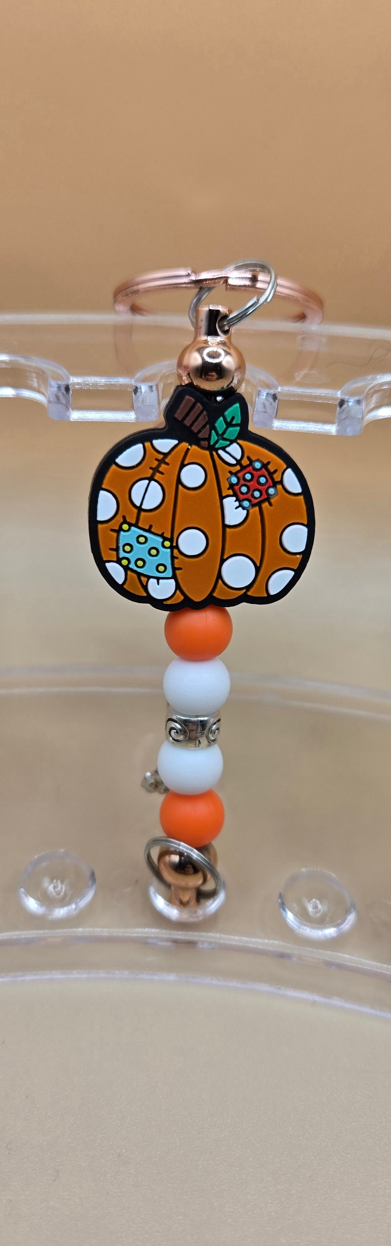 Patched Pumpkin Keychain