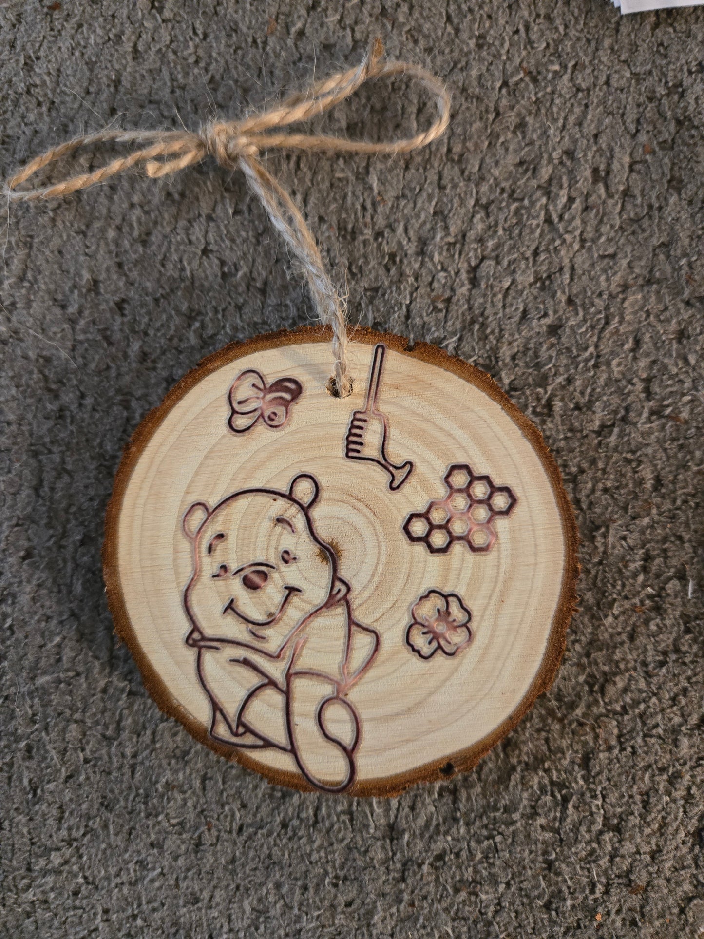 Wooden Winnie the Pooh and Piglet Ornament 2