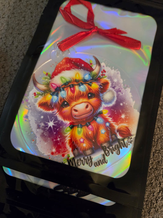 Christmas Cow 4 inch Ornament