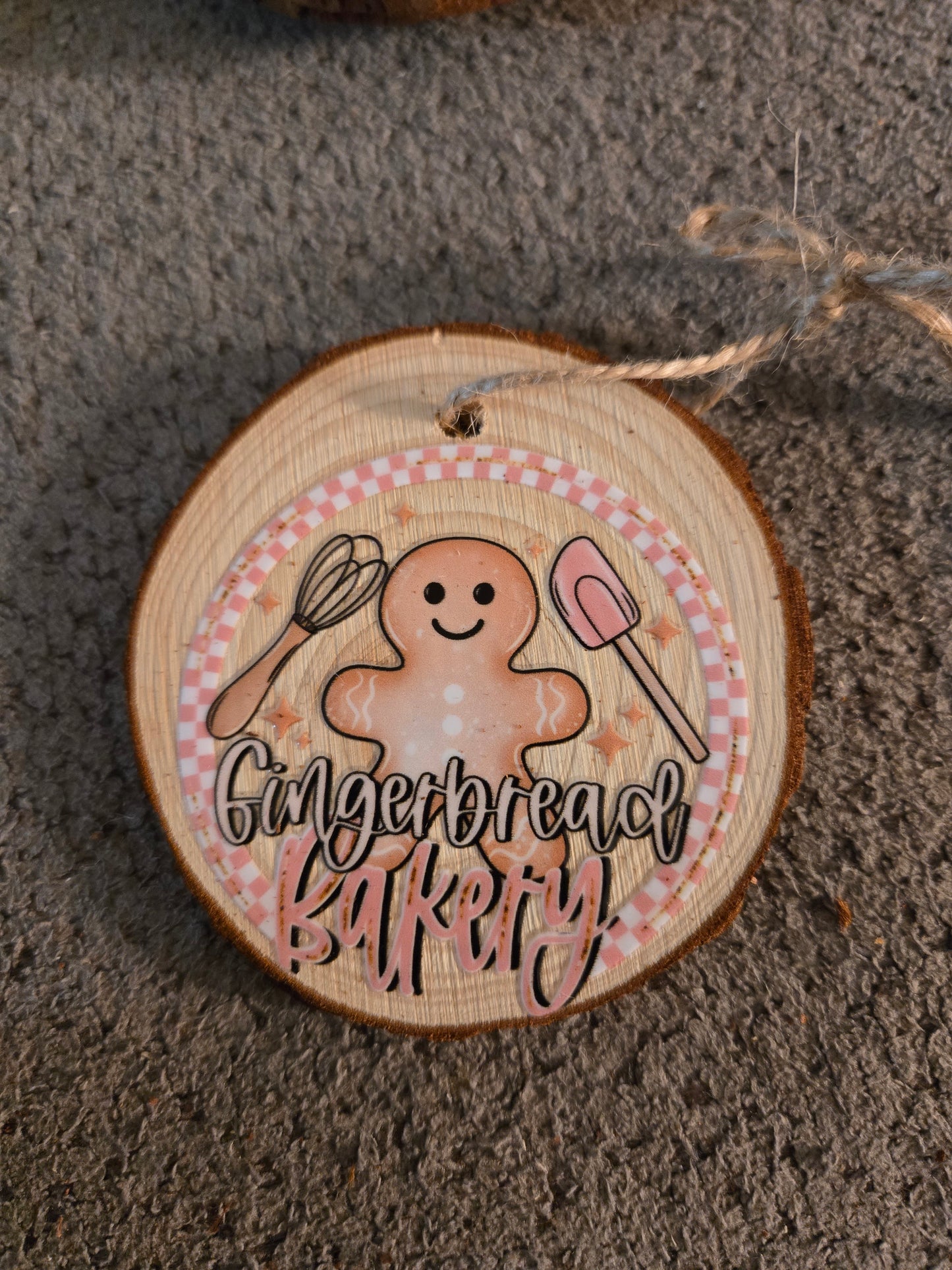 Wooden Gingerbread Bakery Ornament