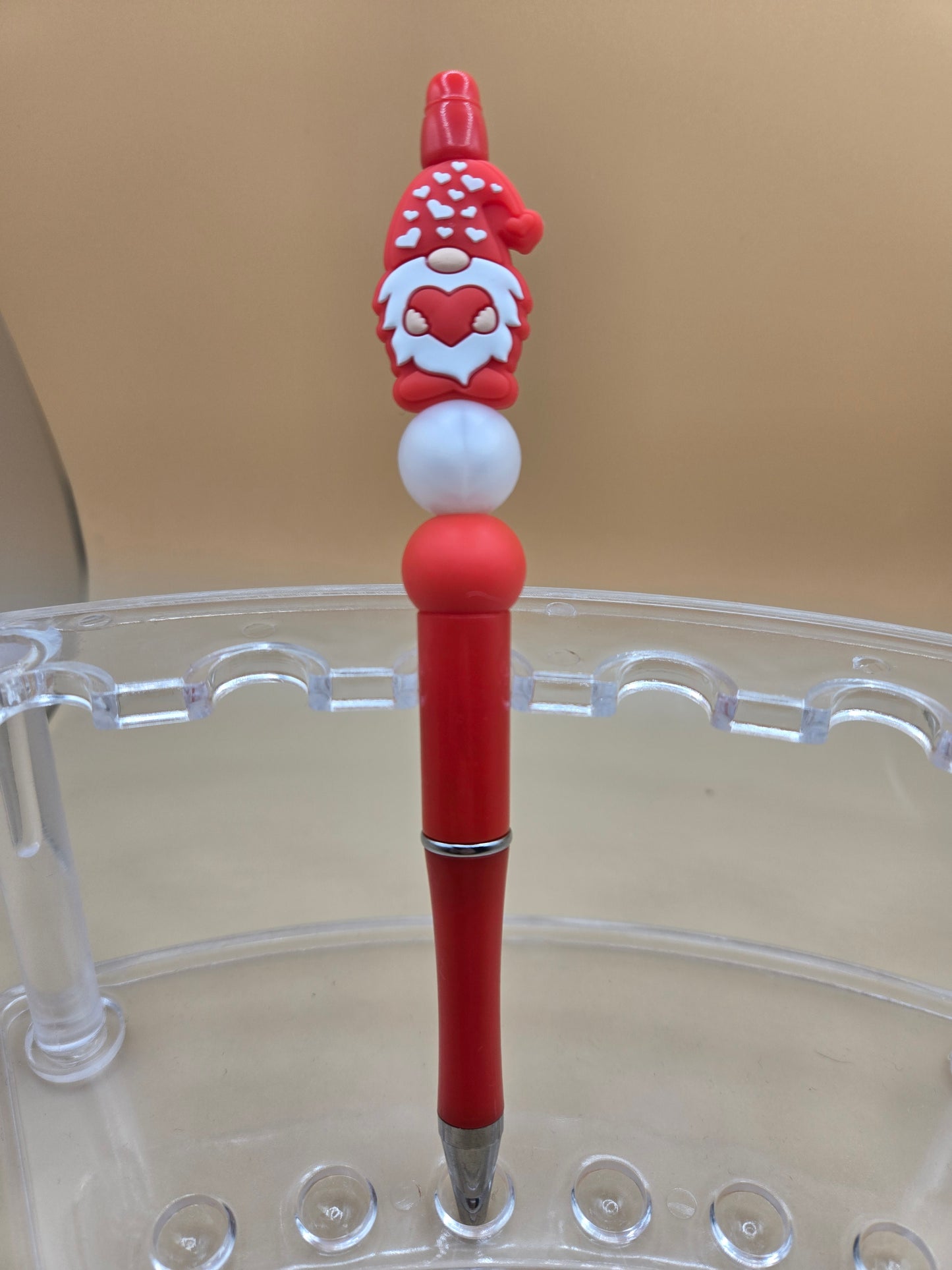 Gnome Heart Beaded Pen