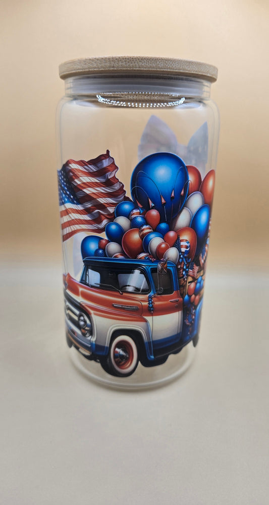 Red White and Blue Truck
