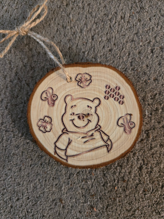 Wooden Winnie the Pooh and Piglet Ornament