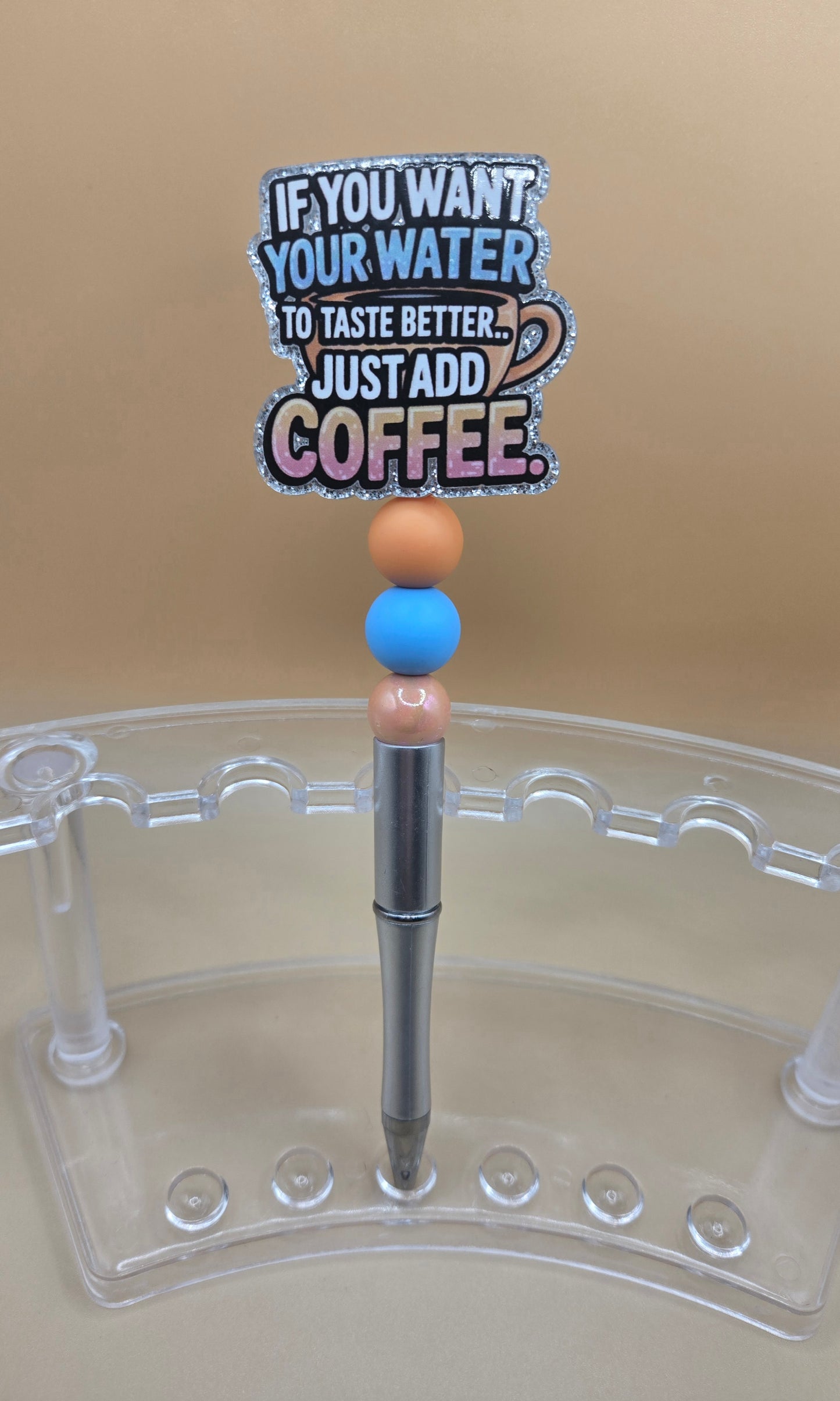 Add Coffee Beaded Pen