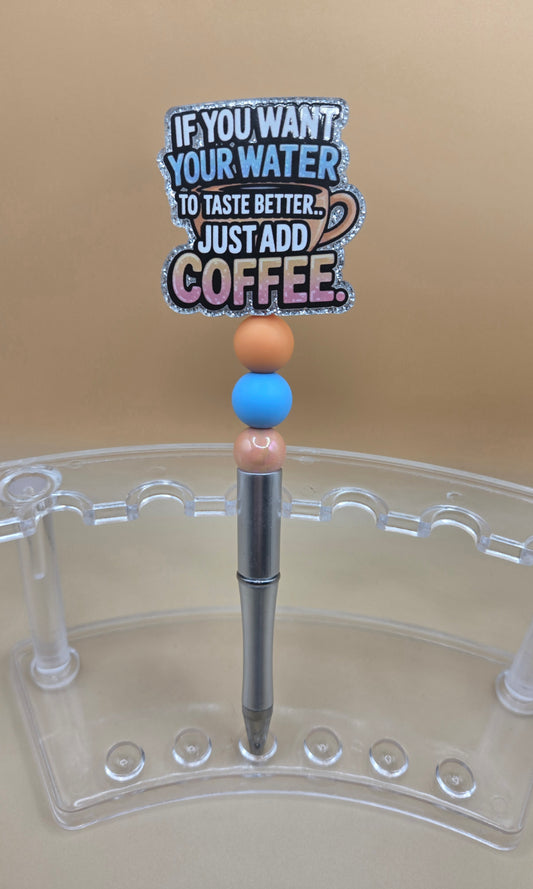 Add Coffee Beaded Pen