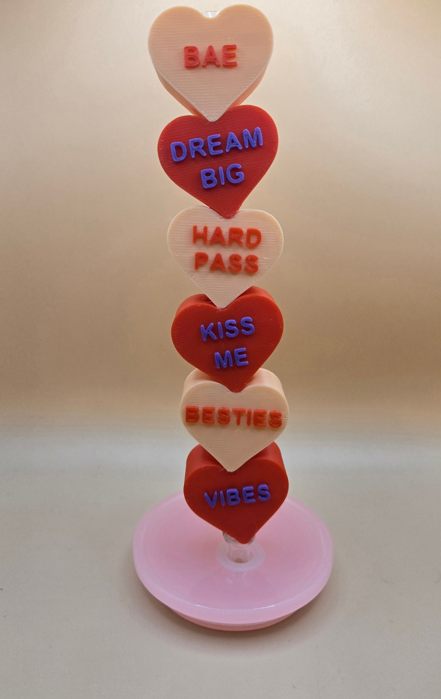 Large Candy Hearts Straw Topper