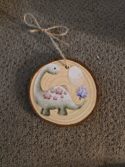 Wooden Dino Ornament