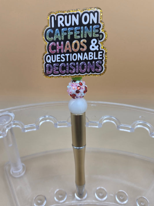 I Run on Caffeine...Beaded Pen