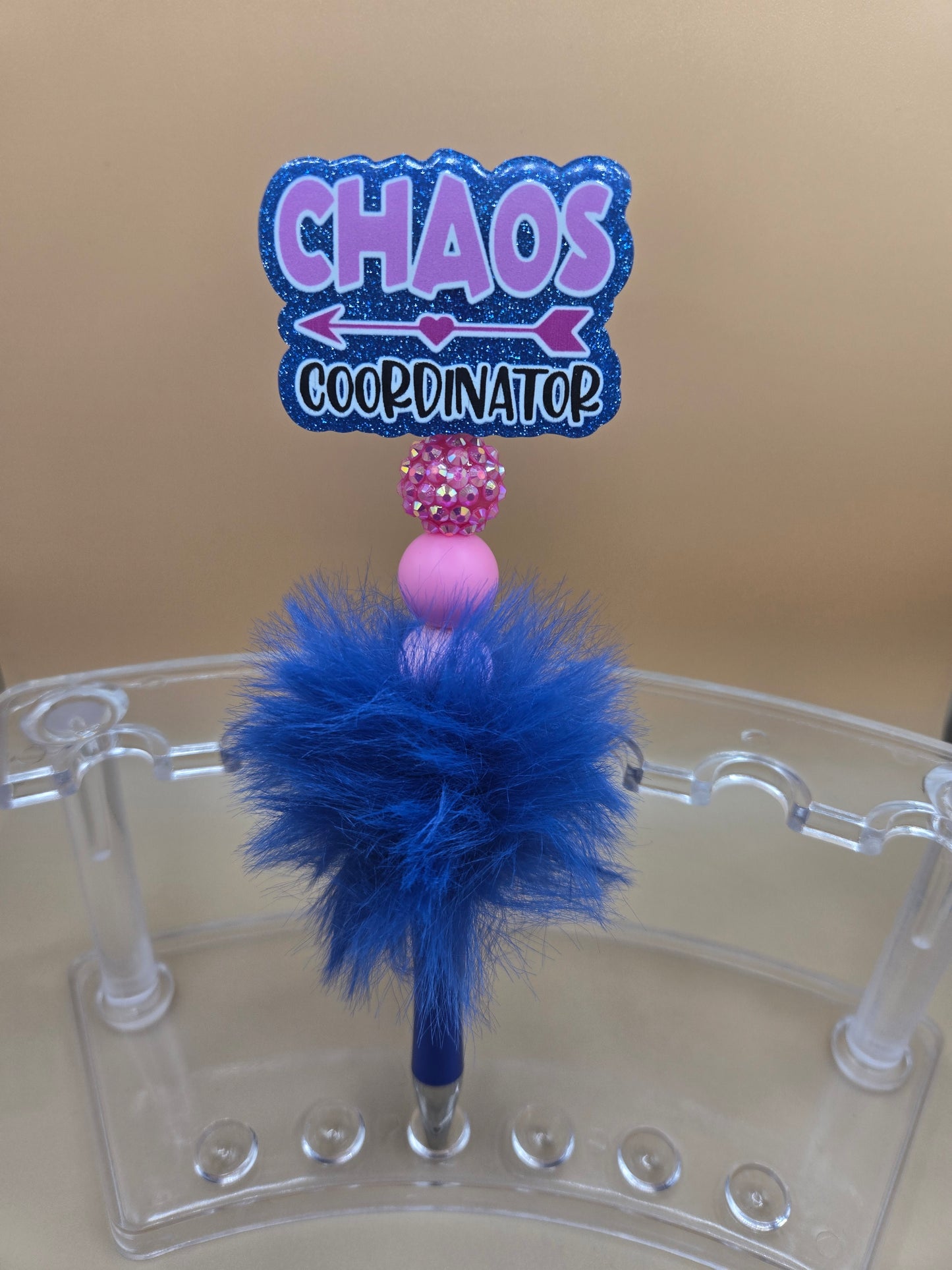 Chaos Coordinator Fuzzy Beaded Pen