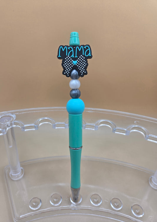 Teal Mama Beaded Pen