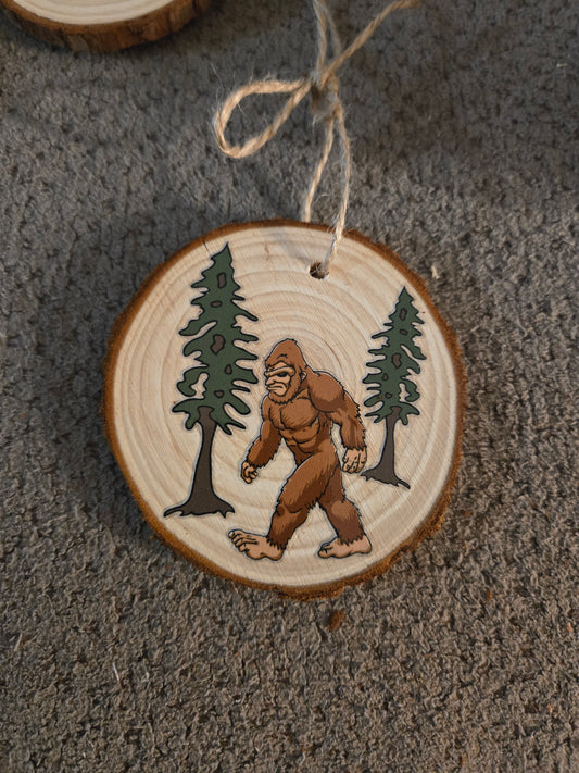 Wooden Bigfoot Ornament