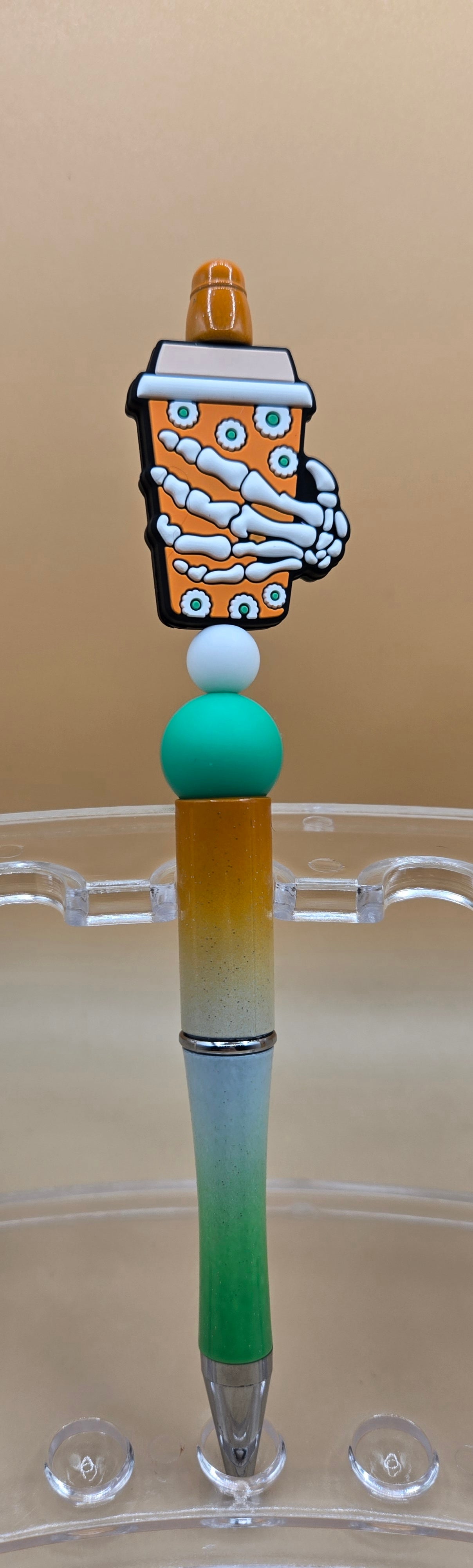 Skelly Coffee Beaded Pen