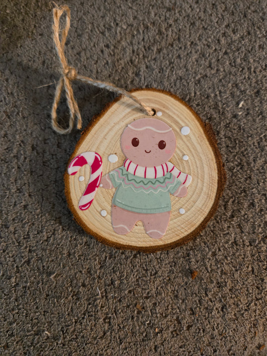 Wooden Gingerbread Boy Ornament